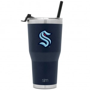 Simple Modern Cruiser Insulated Tumbler with Flip Lid and Straw Waterflessen Zwart | 056742BUO