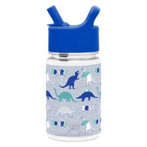 Simple Modern Plastic Water Bottle with Straw Lid Waterflessen Blauw | 957041IRE