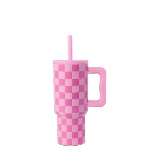 Simple Modern Tumbler with Silicone Straw Lid Waterflessen Roze | 698134XTD