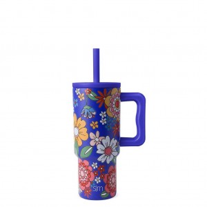 Simple Modern Tumbler with Silicone Straw Lid Waterflessen Gekleurd | 649512EMD