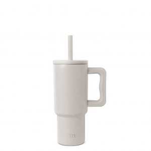 Simple Modern Tumbler with Silicone Straw Lid Waterflessen Wit | 048712GLX