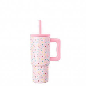 Simple Modern Tumbler with Silicone Straw Lid Waterflessen Roze Roze | 827316OAB