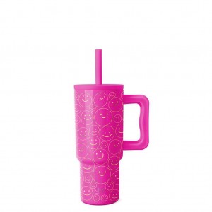 Simple Modern Tumbler with Silicone Straw Lid Waterflessen Roze | 287564JQC