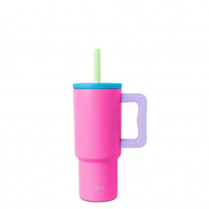 Simple Modern Tumbler with Silicone Straw Lid Waterflessen Roze | 028675RLJ