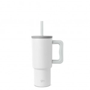 Simple Modern Tumbler with Silicone Straw Lid Waterflessen Grijs | 820713ZSA