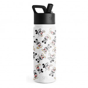 Simple Modern Water Bottle with Straw Lid Waterflessen Wit | 792583ICK