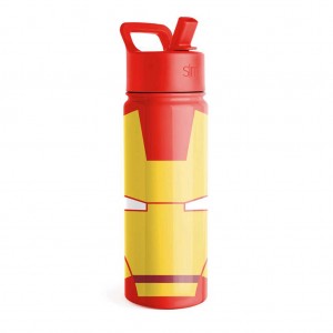 Simple Modern Water Bottle with Straw Lid Waterflessen Rood | 581269YTR