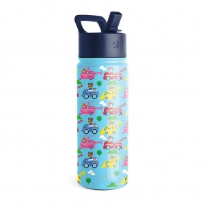 Simple Modern Water Bottle with Straw Lid Waterflessen Lichtblauw | 721064LXU