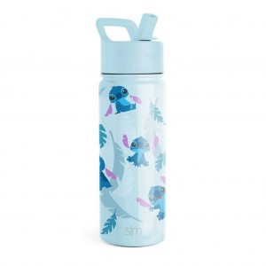 Simple Modern Water Bottle with Straw Lid Waterflessen Lichtblauw | 091356OBJ