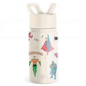 Simple Modern Water Bottle with Straw Lid Waterflessen Wit | 396728QSR