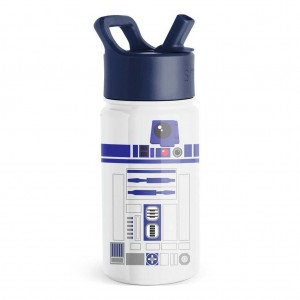 Simple Modern Water Bottle with Straw Lid Waterflessen Wit | 351978RND