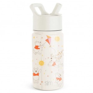 Simple Modern Water Bottle with Straw Lid Waterflessen Wit | 734982SJD