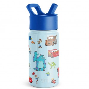 Simple Modern Water Bottle with Straw Lid Waterflessen Turquoise | 309267XDE