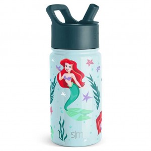 Simple Modern Water Bottle with Straw Lid Waterflessen Turquoise | 354981TGX