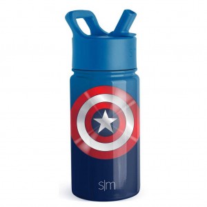 Simple Modern Water Bottle with Straw Lid Waterflessen Donkerblauw | 042397FWP