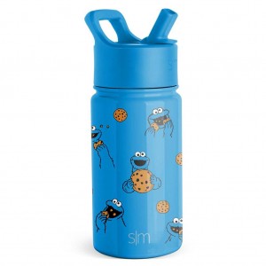 Simple Modern Water Bottle with Straw Lid Waterflessen Blauw | 863401QUE