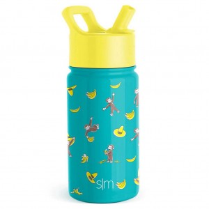 Simple Modern Water Bottle with Straw Lid Waterflessen Blauw | 145082MSR