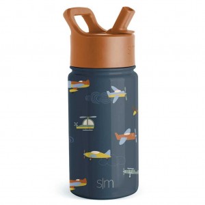 Simple Modern Water Bottle with Straw Lid Waterflessen Zwart | 067184DOC