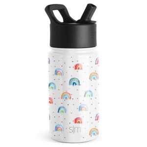 Simple Modern Water Bottle with Straw Lid Waterflessen Gekleurd | 183965JUA