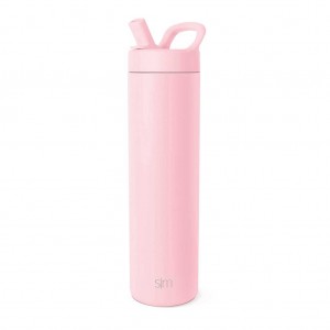 Simple Modern with Manual Straw Lid Waterflessen Roze | 791836NJL