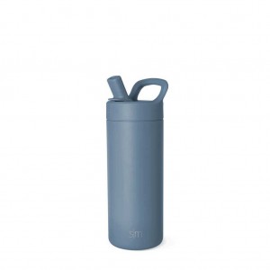 Simple Modern with Manual Straw Lid Waterflessen Blauw | 302864NQB