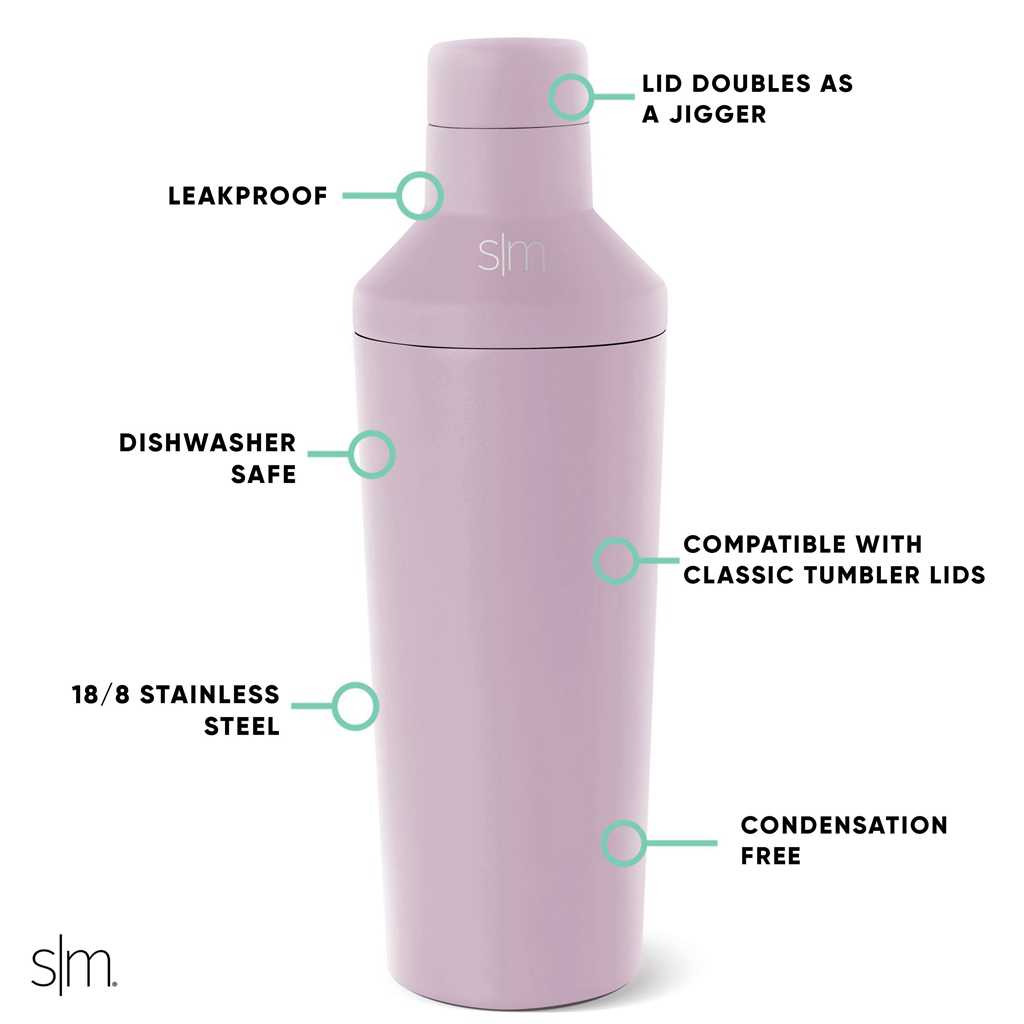 Simple Modern Classic Cocktail Shaker with Jigger Lid Andere Accessoires Paars | 189673JEG