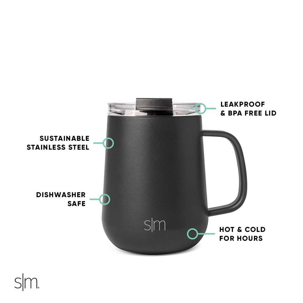 Simple Modern Coffee Mug with Handle Waterflessen Zwart | 430526SQV