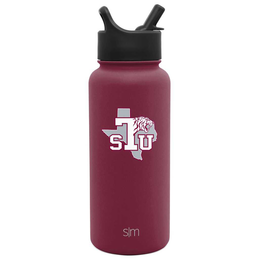 Simple Modern Collegiate with Straw Lid Waterflessen Bordeaux | 365921QSB