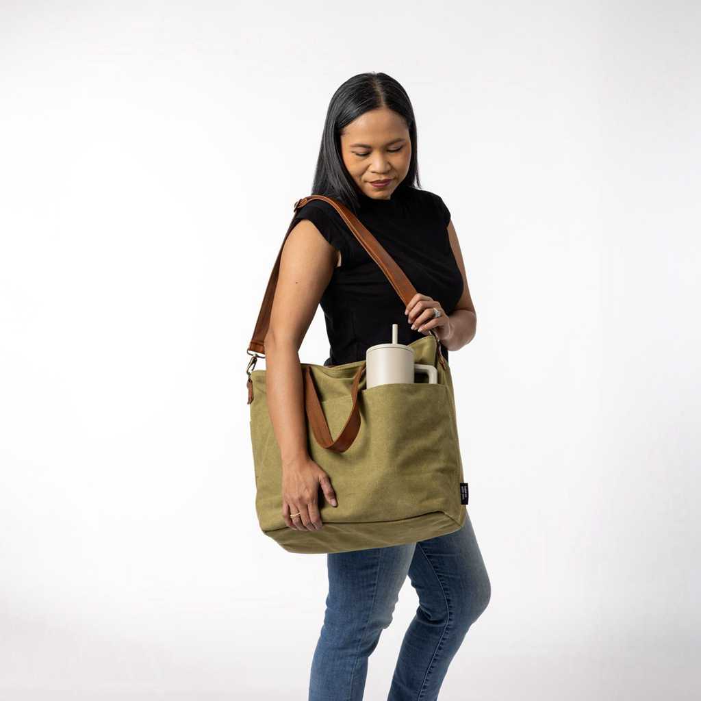 Simple Modern Harper Tote Olijfgroen | 628491UMD