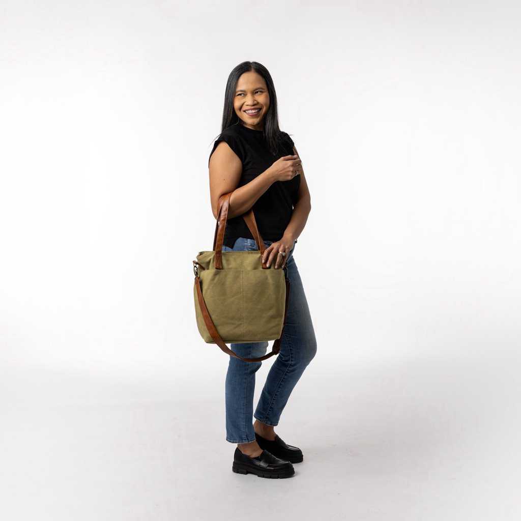 Simple Modern Harper Tote Olijfgroen | 836419NSA