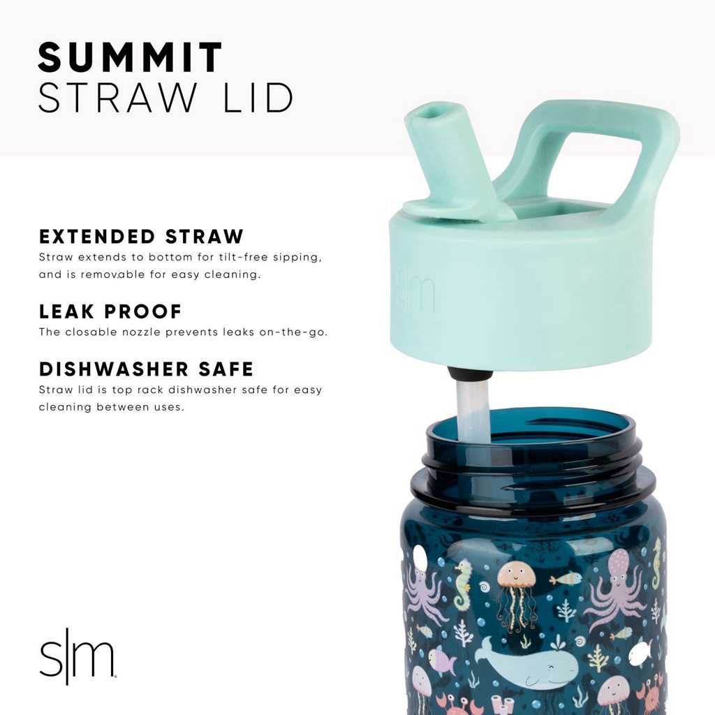 Simple Modern Plastic Water Bottle with Straw Lid Waterflessen Wit | 450738UIP