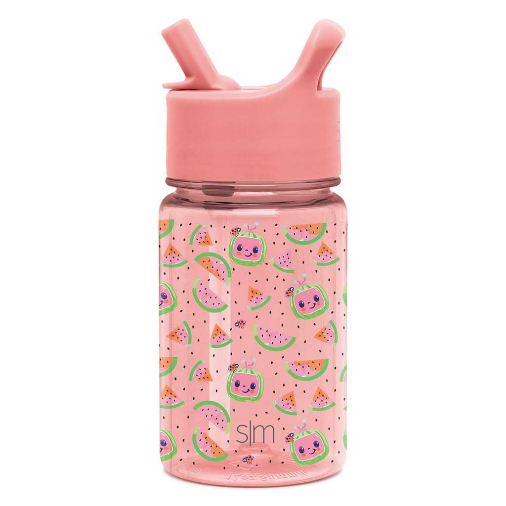 Simple Modern Plastic Water Bottle with Straw Lid Waterflessen Roze | 201356GMC