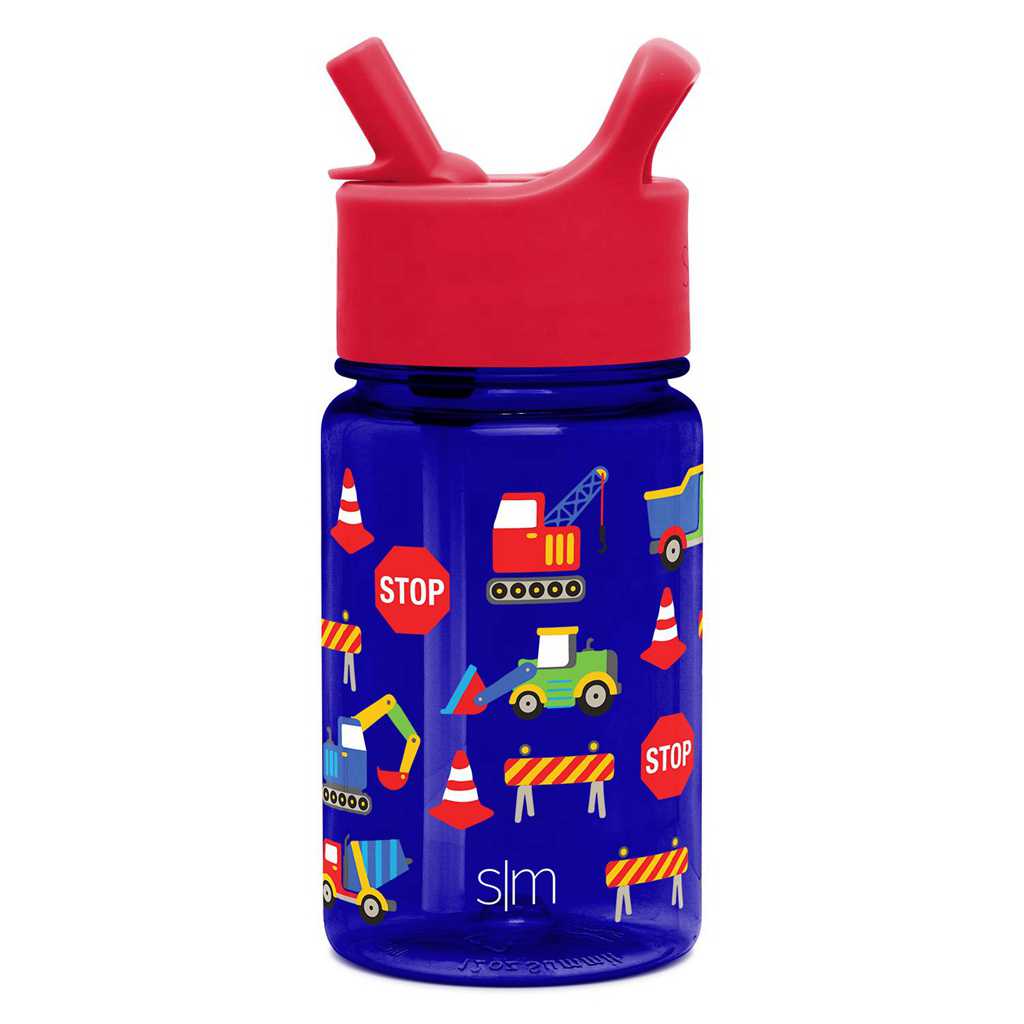 Simple Modern Plastic Water Bottle with Straw Lid Waterflessen Donkerblauw | 094726AKI