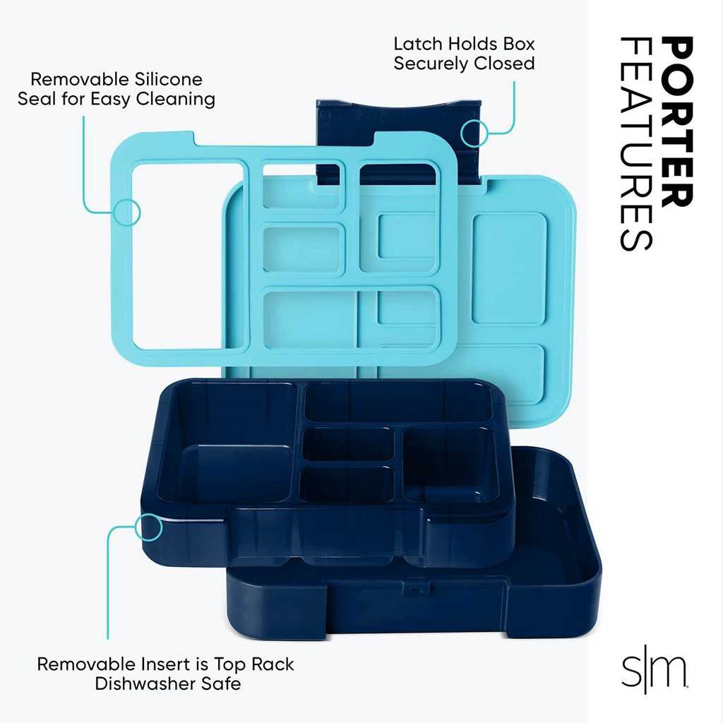 Simple Modern Porter Bento Box Andere Accessoires Lichtblauw Donkerblauw | 012857ENB