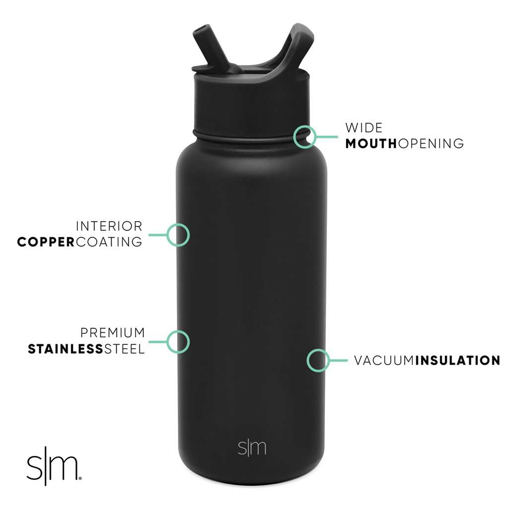 Simple Modern Summit Insulated Water Bottle with Straw Lid Waterflessen Rood | 652138FZW