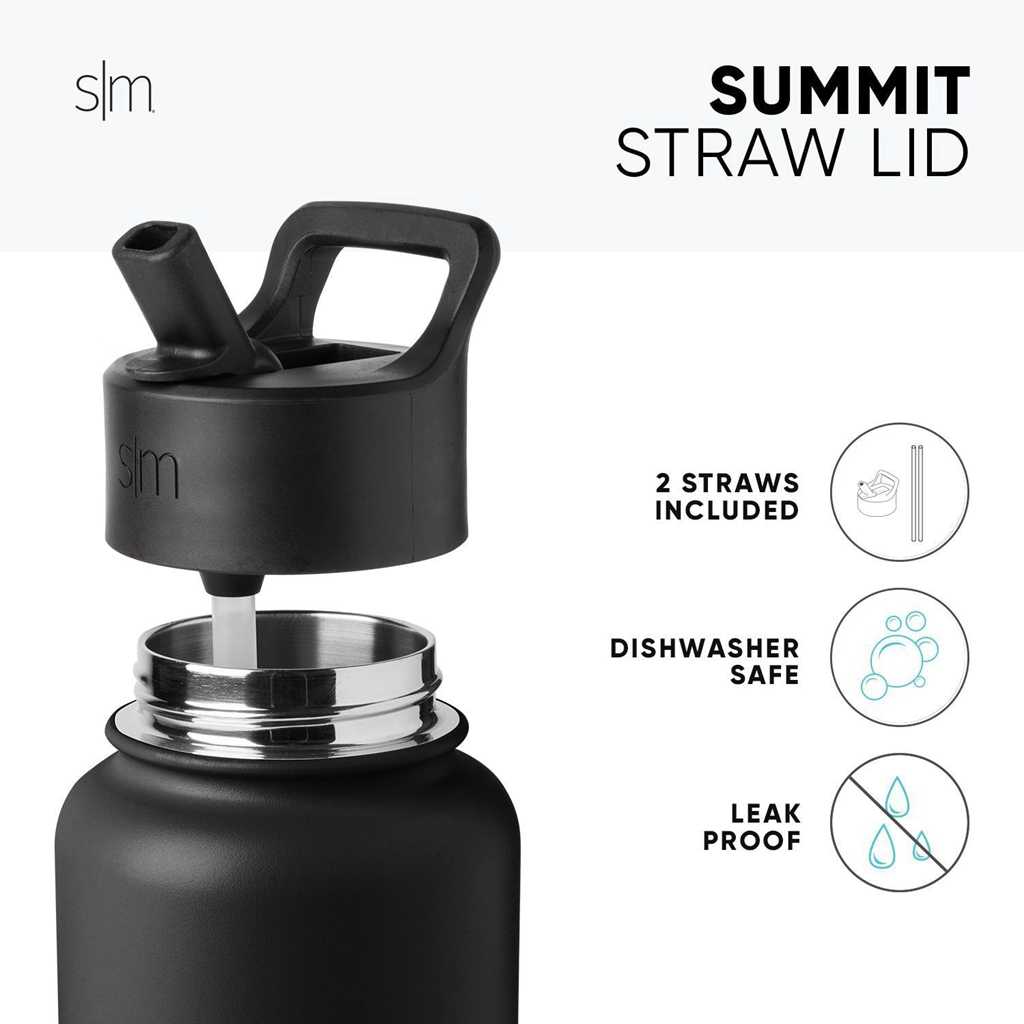 Simple Modern Summit Insulated Water Bottle with Straw Lid Waterflessen Rood | 652138FZW