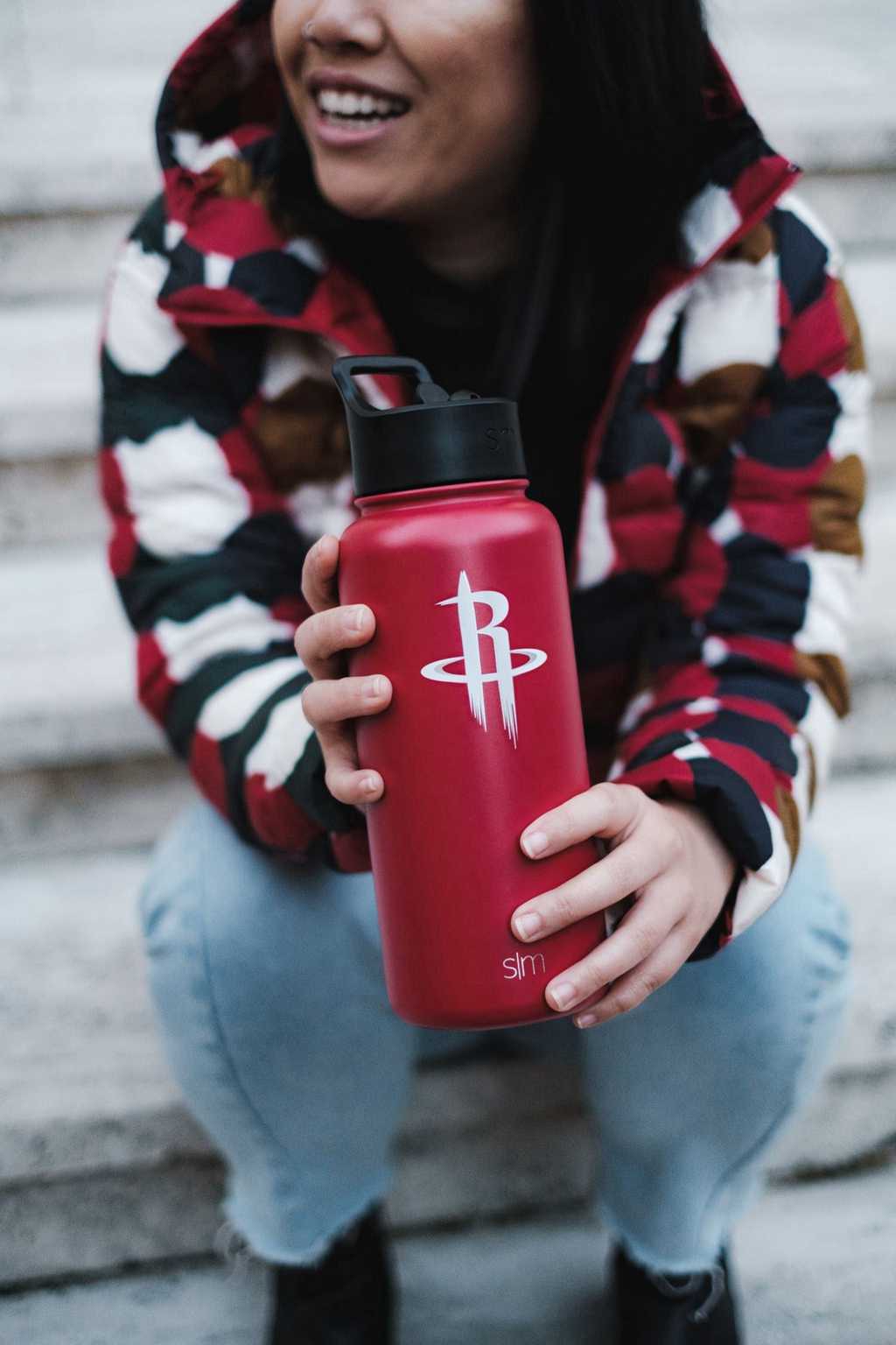 Simple Modern Summit Water Bottle with Straw Lid Waterflessen Rood | 758462PYC