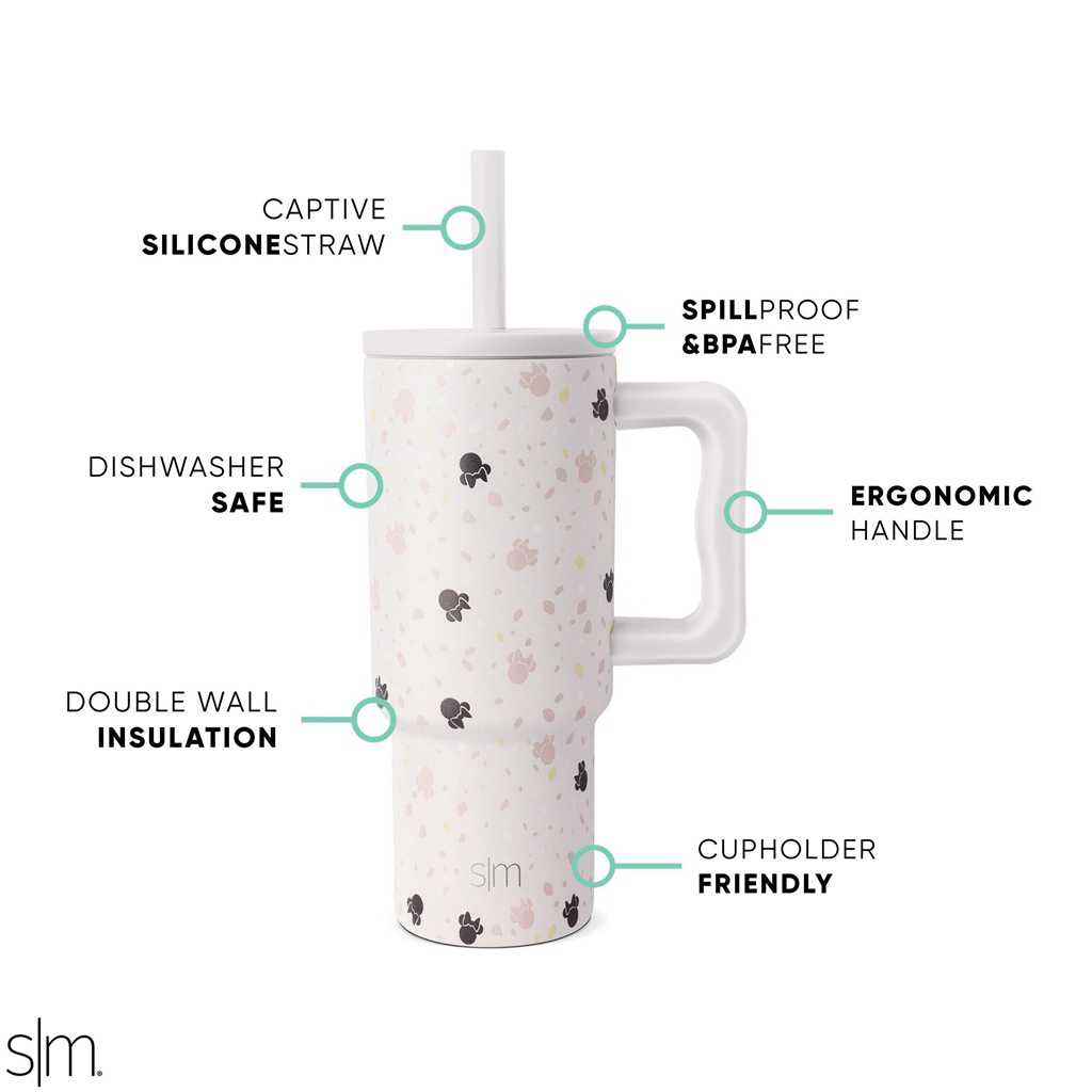 Simple Modern Tumbler with Silicone Straw Lid Waterflessen Wit | 947862RLO