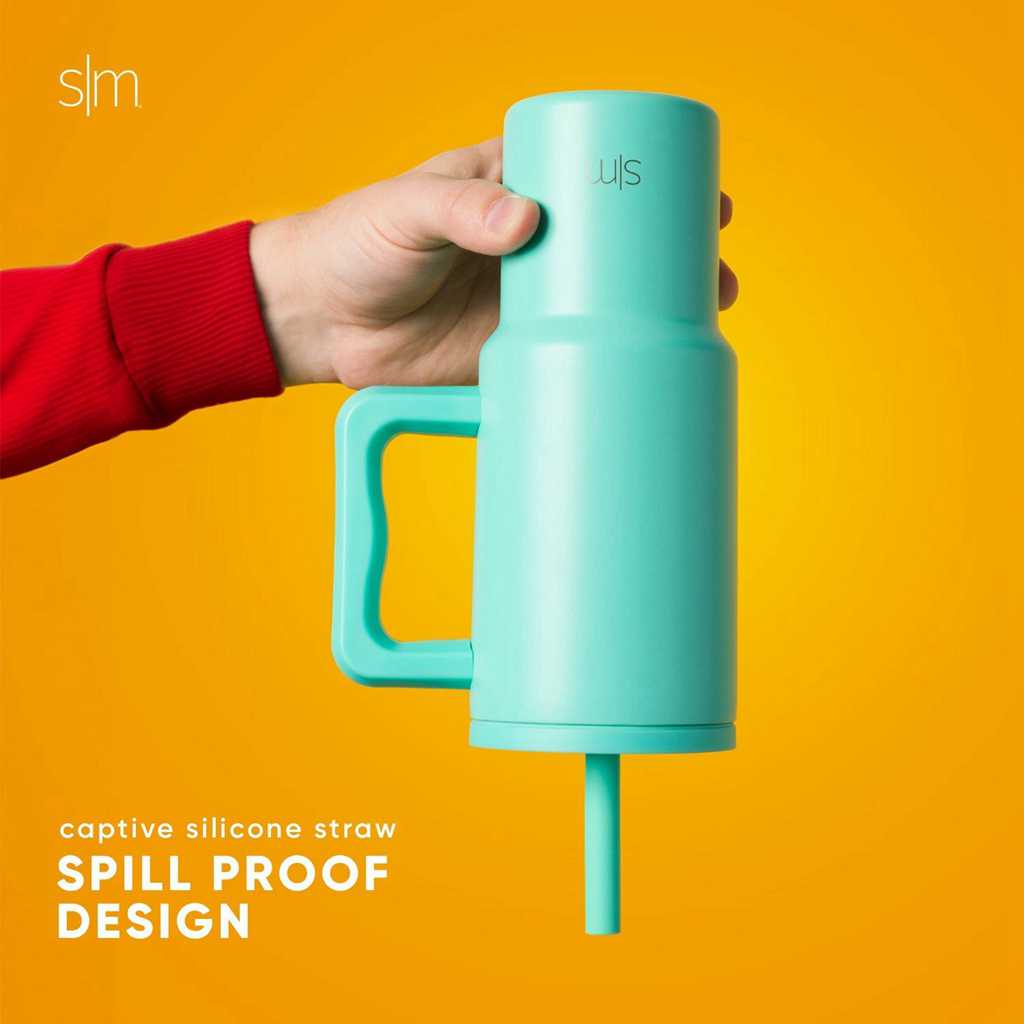 Simple Modern Tumbler with Silicone Straw Lid Waterflessen Wit | 947862RLO