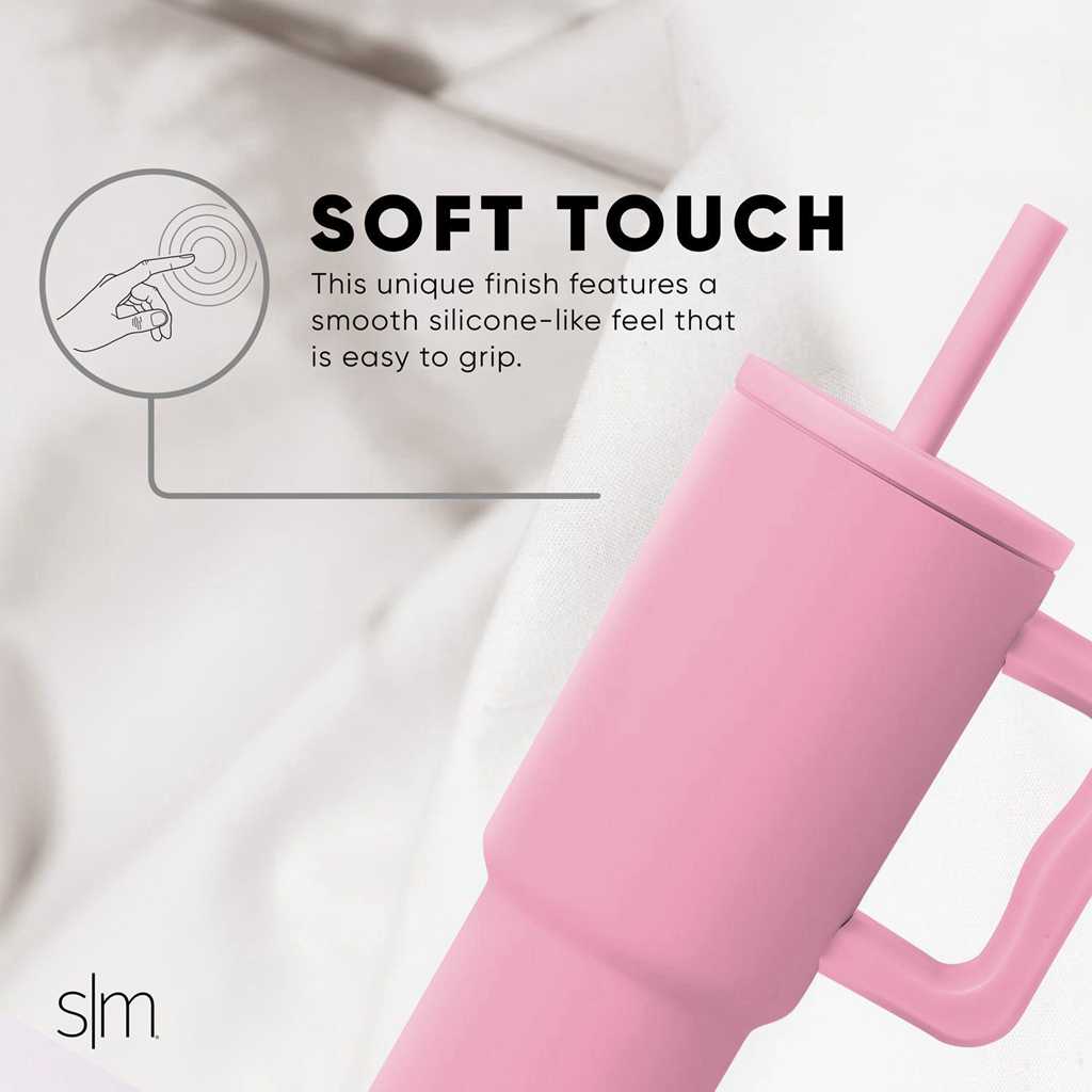 Simple Modern Tumbler with Silicone Straw Lid Waterflessen Roze Roze | 685209ITK