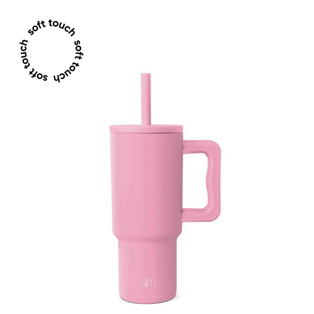 Simple Modern Tumbler with Silicone Straw Lid Waterflessen Roze Roze | 685209ITK