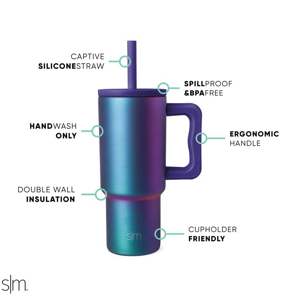 Simple Modern Tumbler with Silicone Straw Lid Waterflessen Gekleurd | 149086WJV