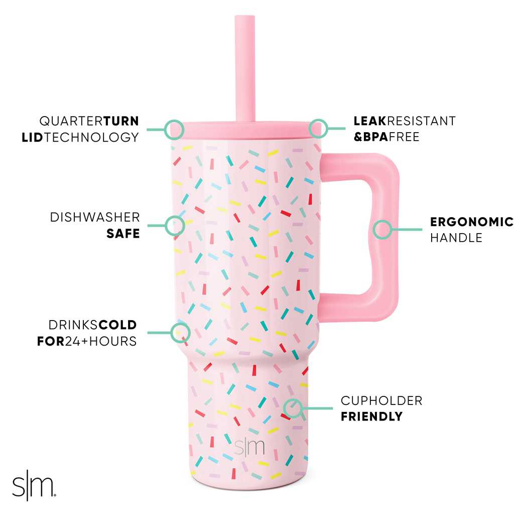 Simple Modern Tumbler with Silicone Straw Lid Waterflessen Roze Roze | 827316OAB