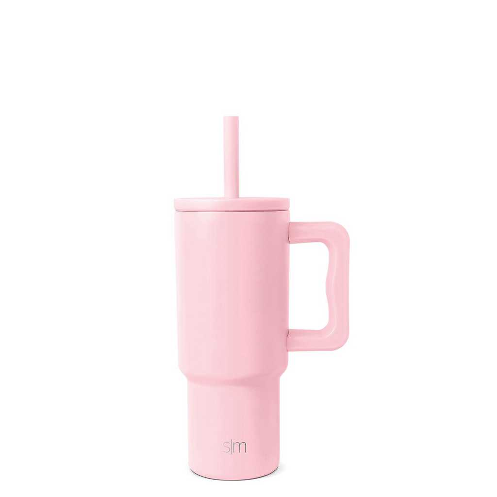 Simple Modern Tumbler with Silicone Straw Lid Waterflessen Roze | 372190JFA