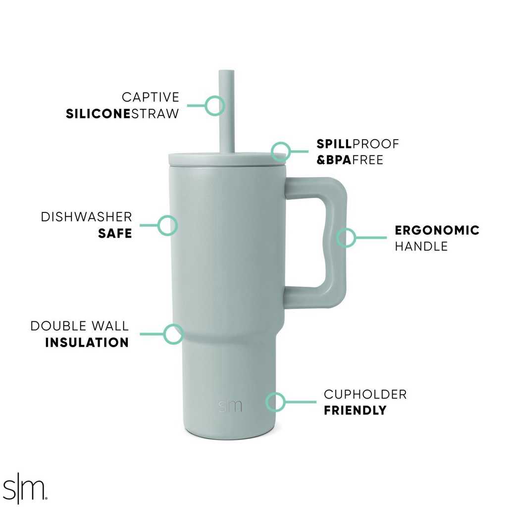 Simple Modern Tumbler with Silicone Straw Lid Waterflessen Olijfgroen | 807691CWE