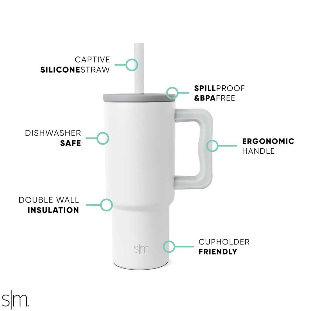 Simple Modern Tumbler with Silicone Straw Lid Waterflessen Grijs | 820713ZSA