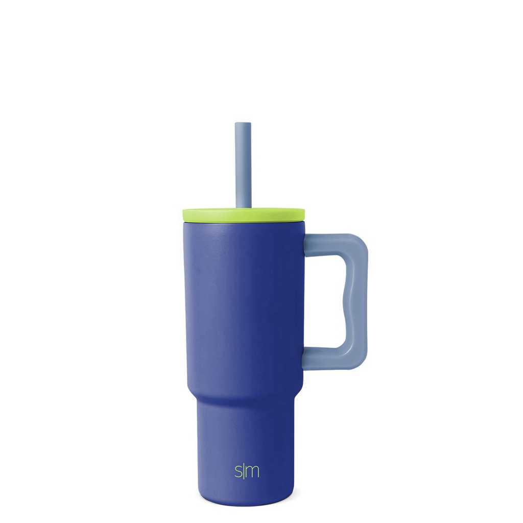 Simple Modern Tumbler with Silicone Straw Lid Waterflessen Blauw | 326085CPA