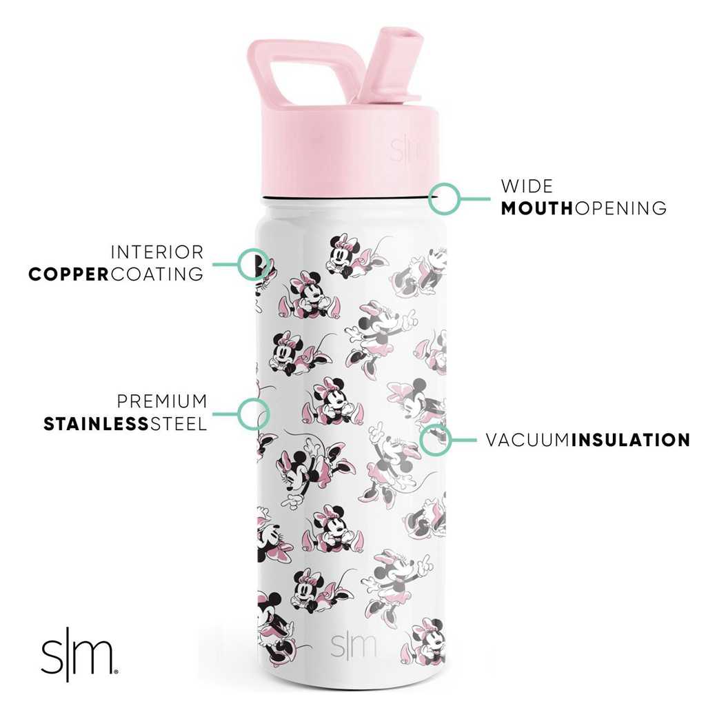 Simple Modern Water Bottle with Straw Lid Waterflessen Wit | 180976VDR