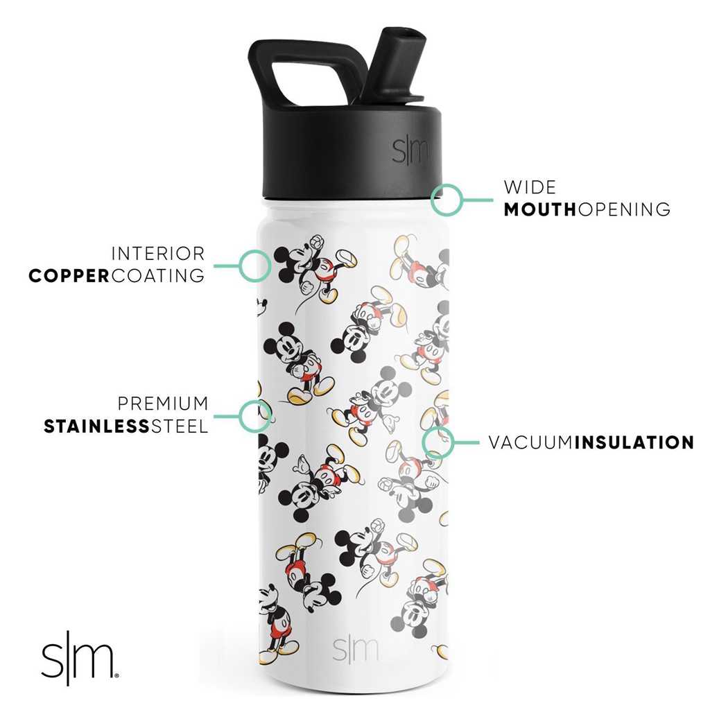 Simple Modern Water Bottle with Straw Lid Waterflessen Wit | 792583ICK