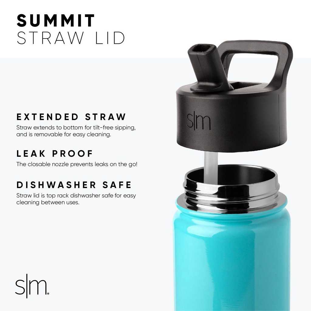 Simple Modern Water Bottle with Straw Lid Waterflessen Rood | 145783ZBD